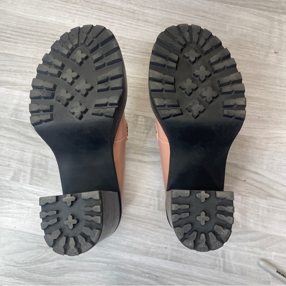 Madden Girl Kassidy Pink Blush Chunky Block Penny Loafer Slip On Heels Size 9 - Picture 7 of 14